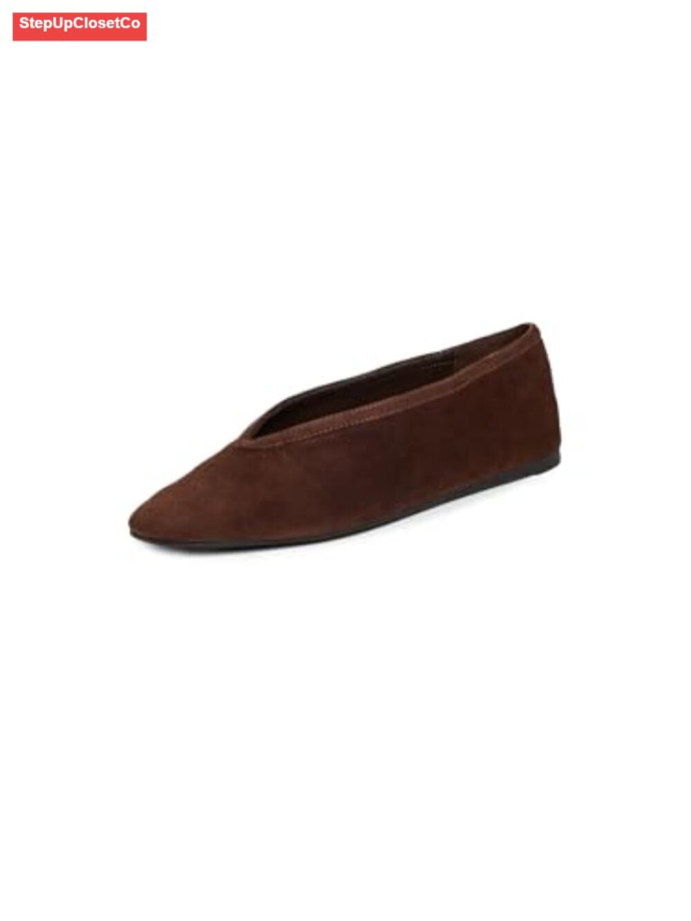 Suede Round Toe Flats Leather Footbed Slip-On Comfort Casual Shoes